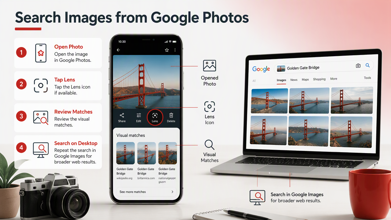 Illustration for How do you search an image from Google Photos?