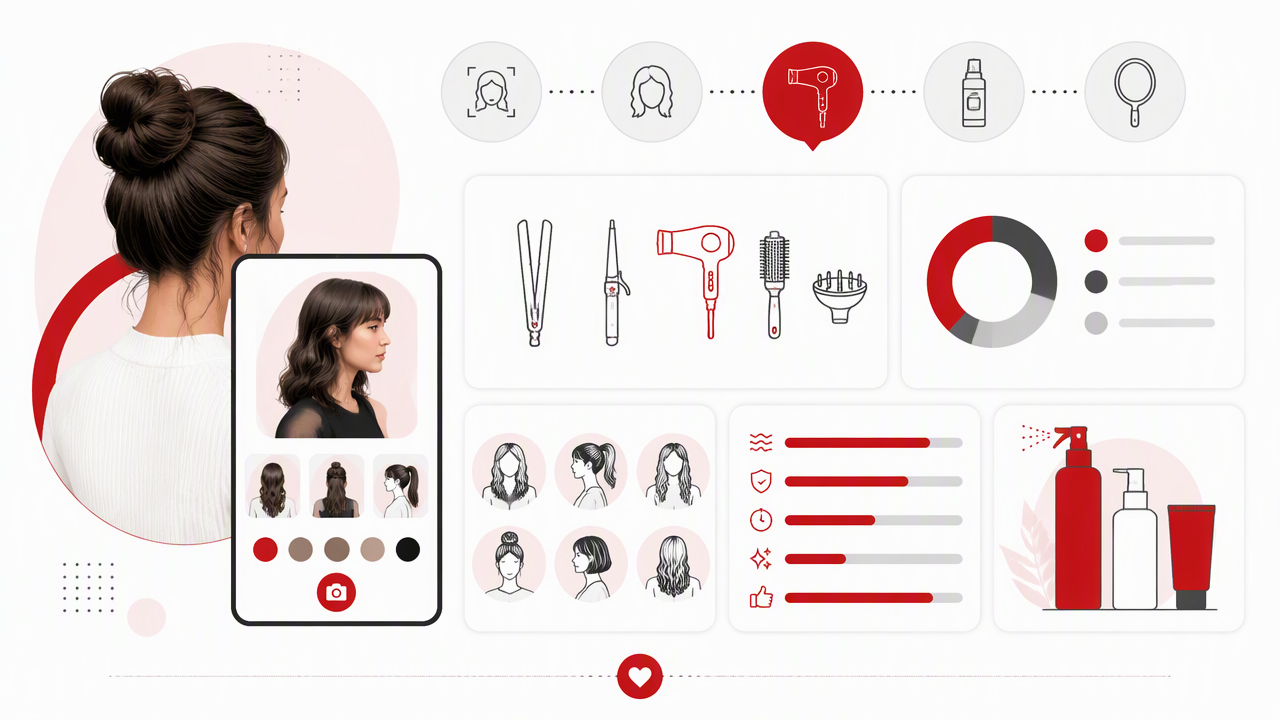Infographic summarizing key insights about Hair Styler Guide: Test Your Next Look Before You Commit