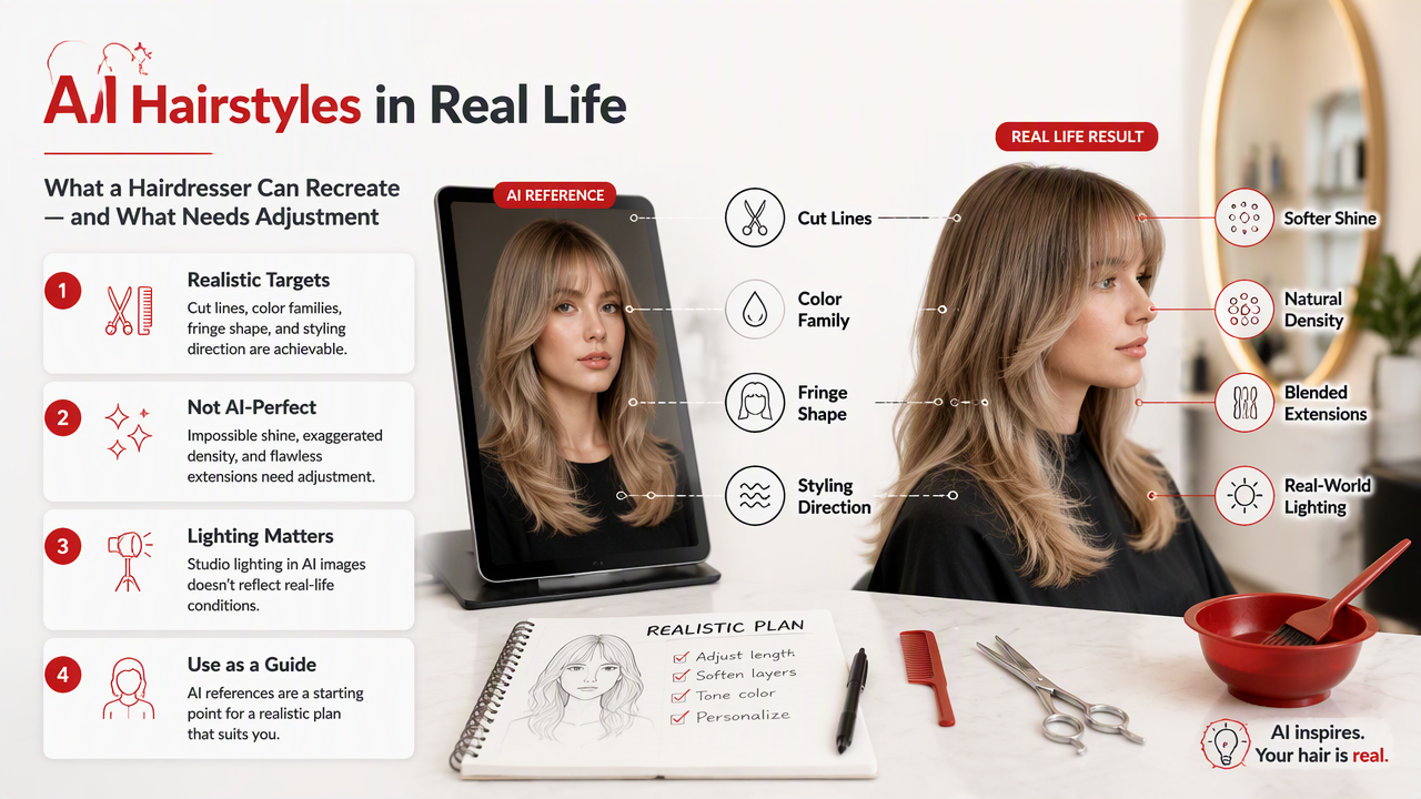 Illustration for Can a hairdresser recreate an AI hairstyle exactly?