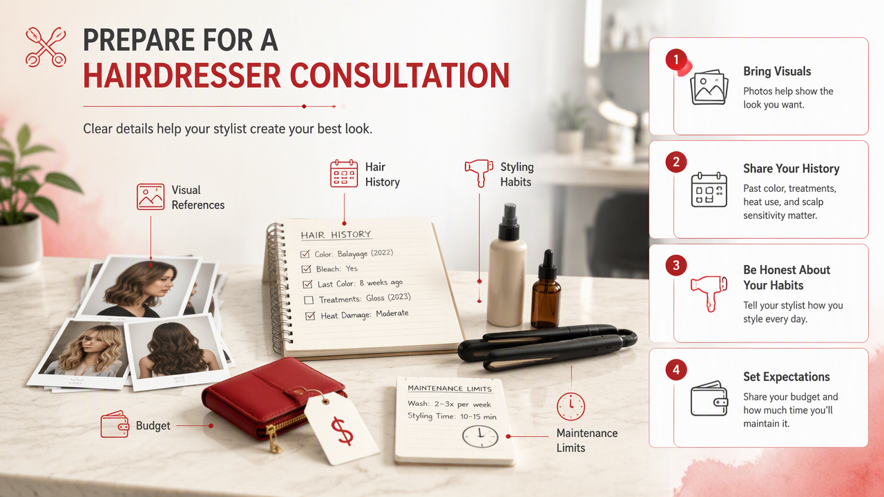Illustration for How should you prepare for a hairdresser consultation?