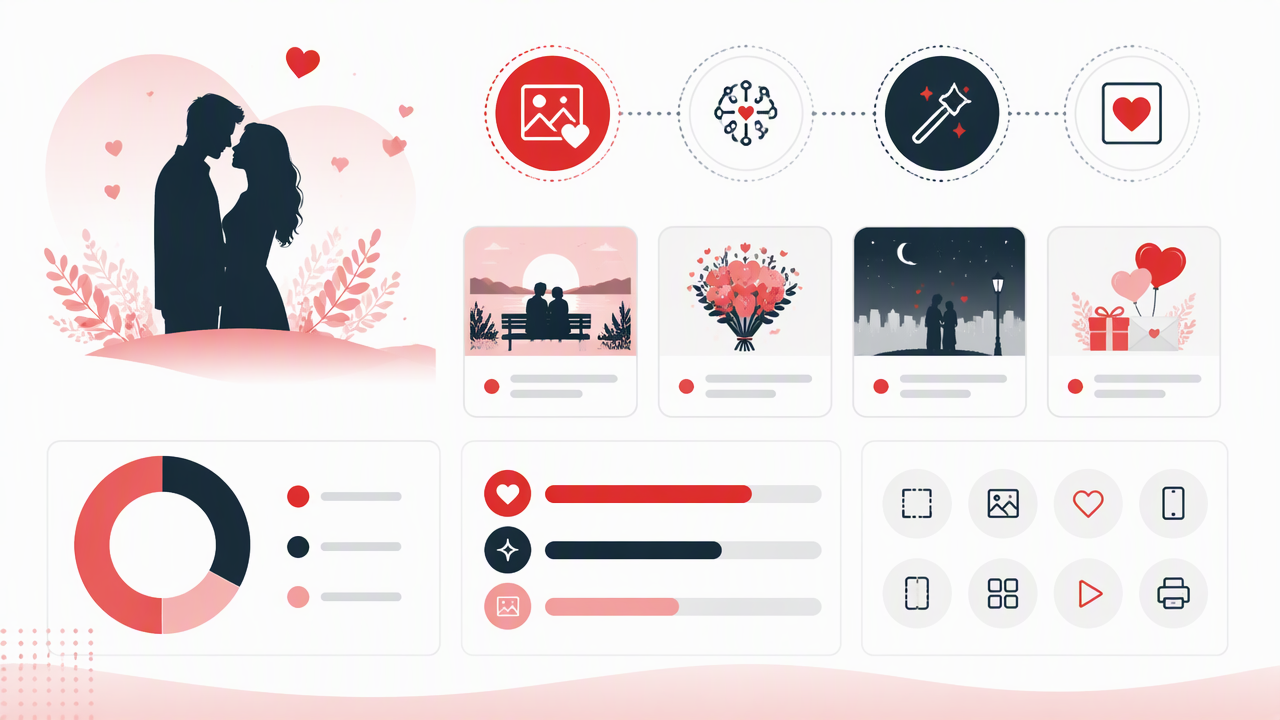 Infographic summarizing key insights about Happy Anniversary Picture Images: Romantic AI Ideas, Prompts, and Formats for 2026