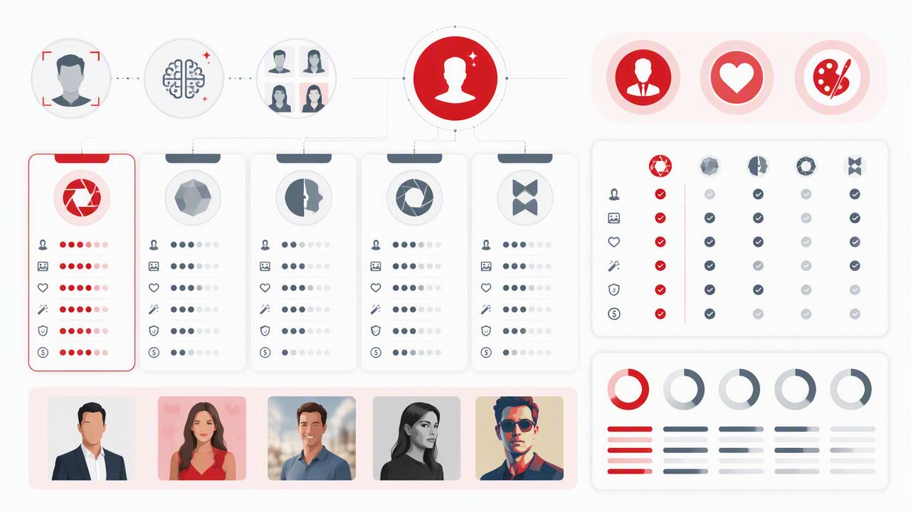 Infographic summarizing key insights about HeadshotPro Alternatives for AI Headshots, Dating Photos, and Stylized Portraits