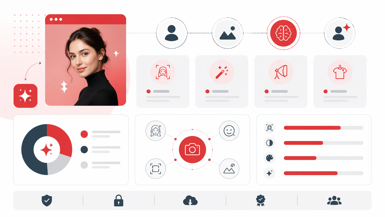 Infographic summarizing key insights about Hot AI Photo Generator Guide: Better Portraits Without a Photoshoot