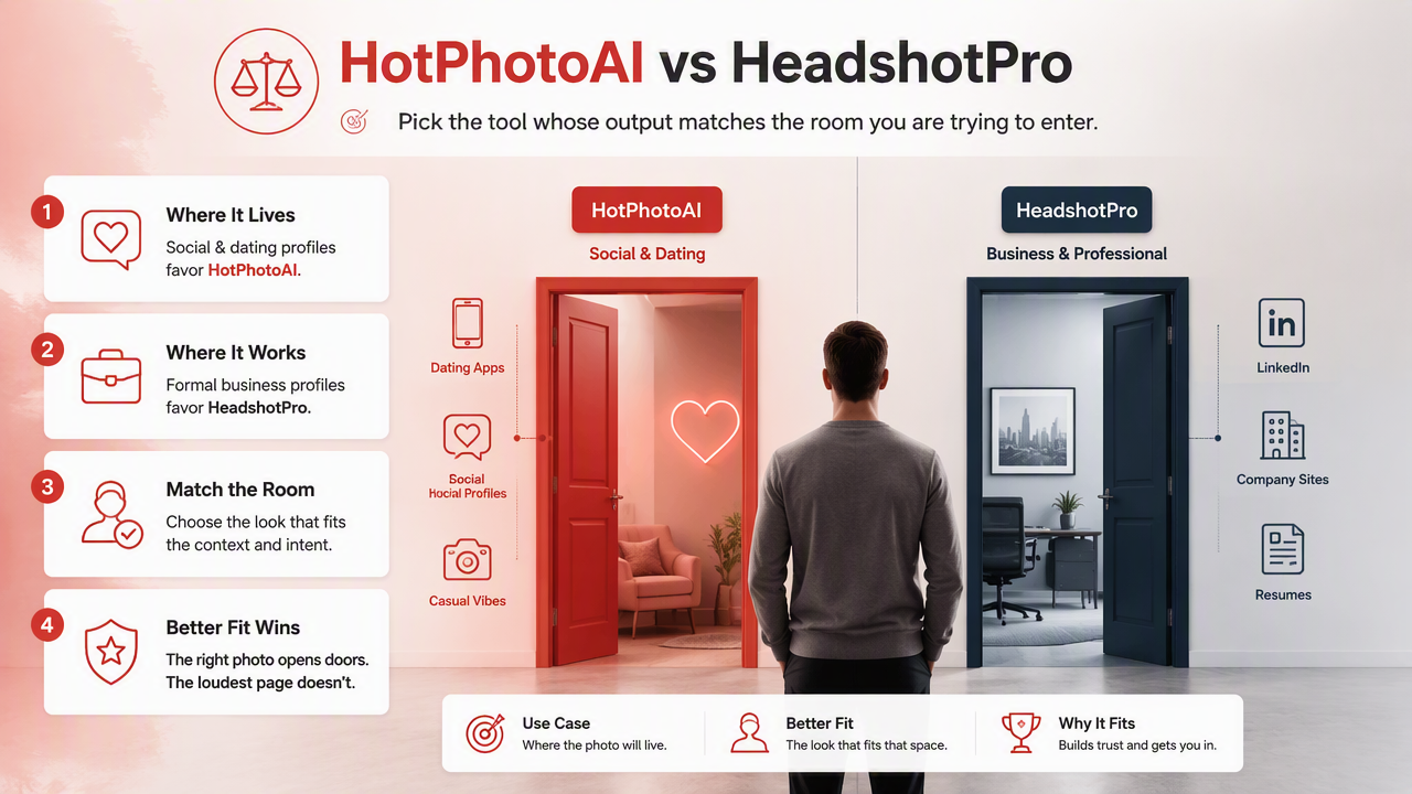 Illustration for HotPhotoAI vs HeadshotPro quick recommendation