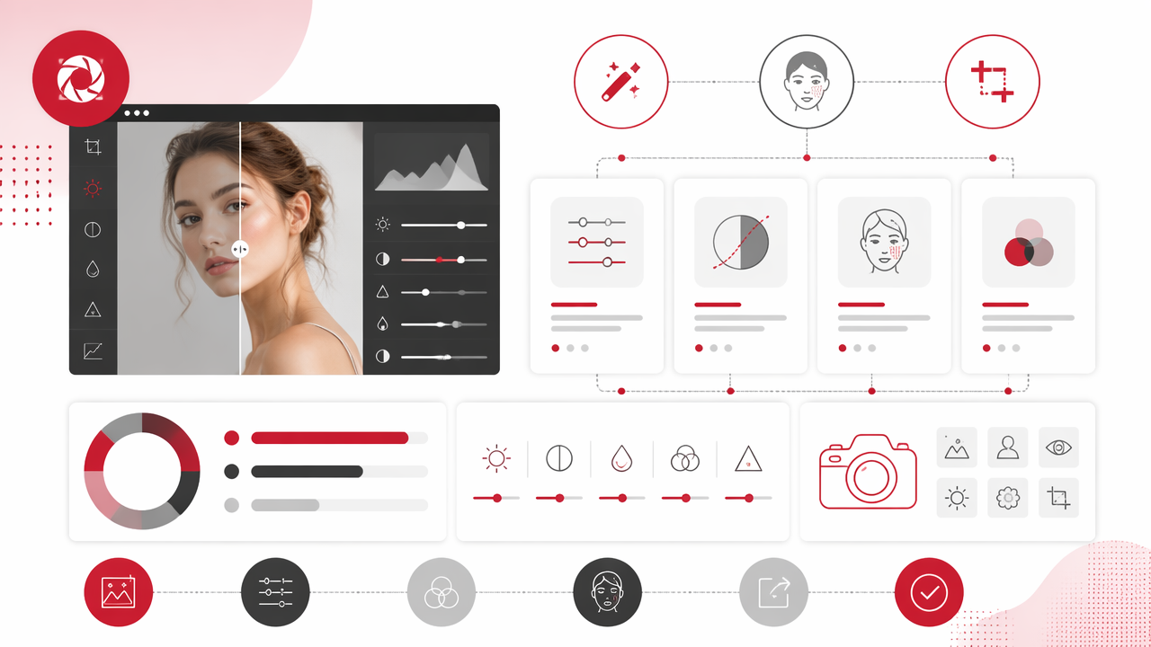 Infographic summarizing key insights about Photo Adjustment Software: Best Tools and Edits for Better Portraits in 2026