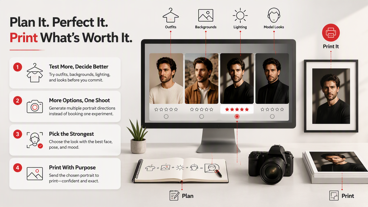 Illustration for How HotphotoAI helps create printable portrait ideas