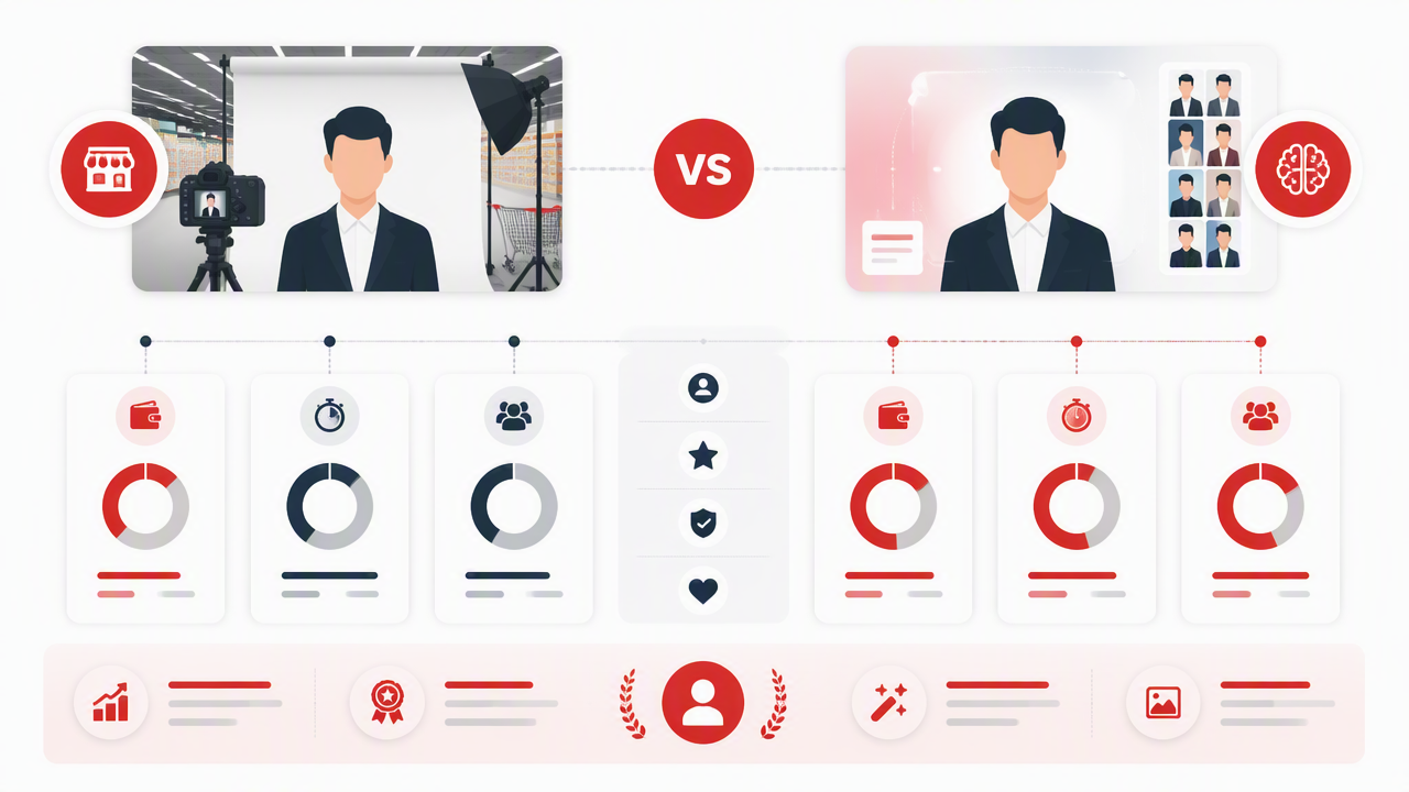 Infographic summarizing key insights about Photoshoot in Walmart vs AI Photoshoot: Which Gets Better Profile Photos in 2026?