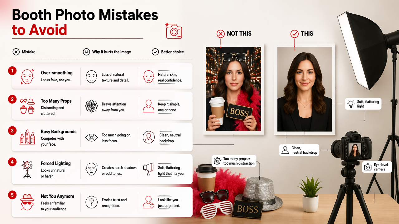 Illustration for What should you avoid when recreating the booth look?