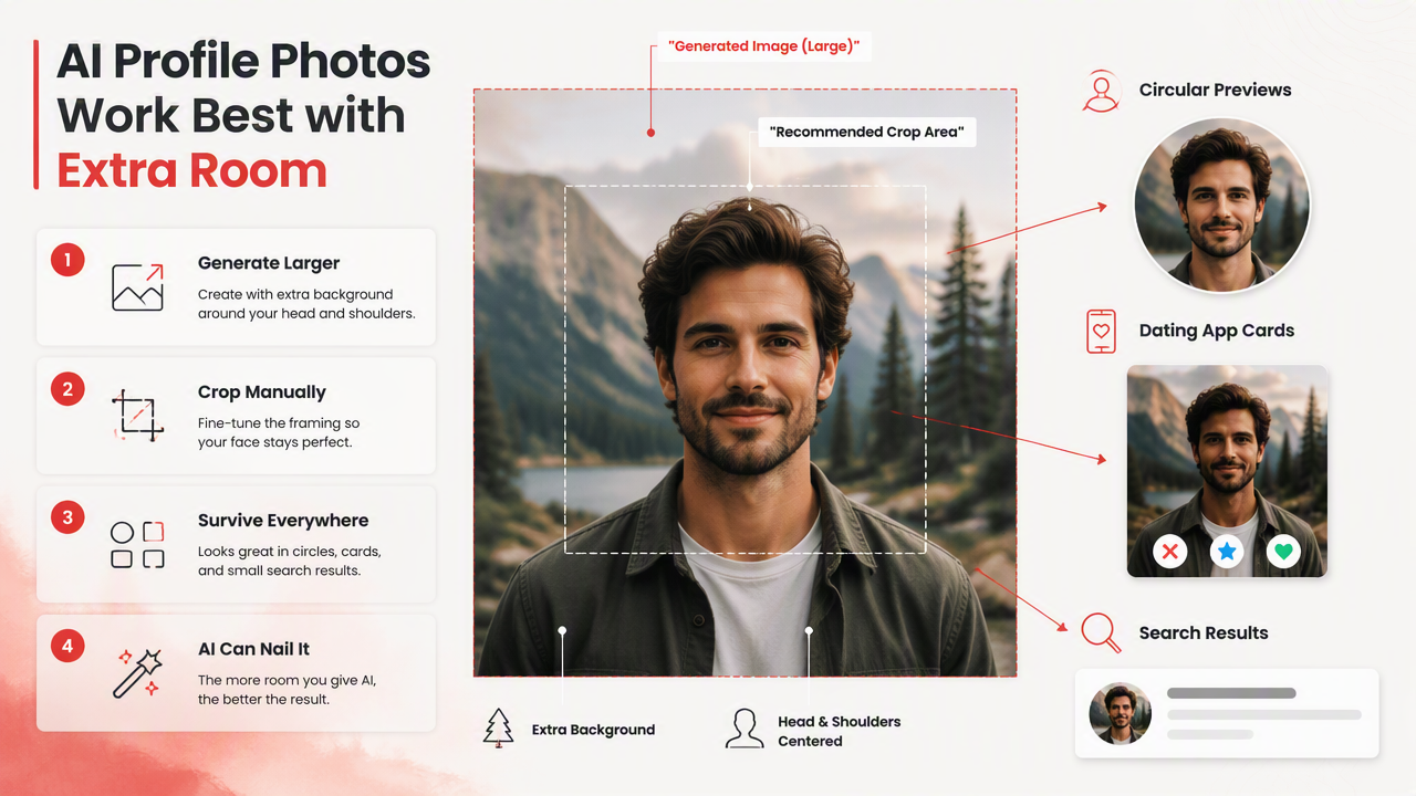 Illustration for How do AI-generated photos change profile sizing?