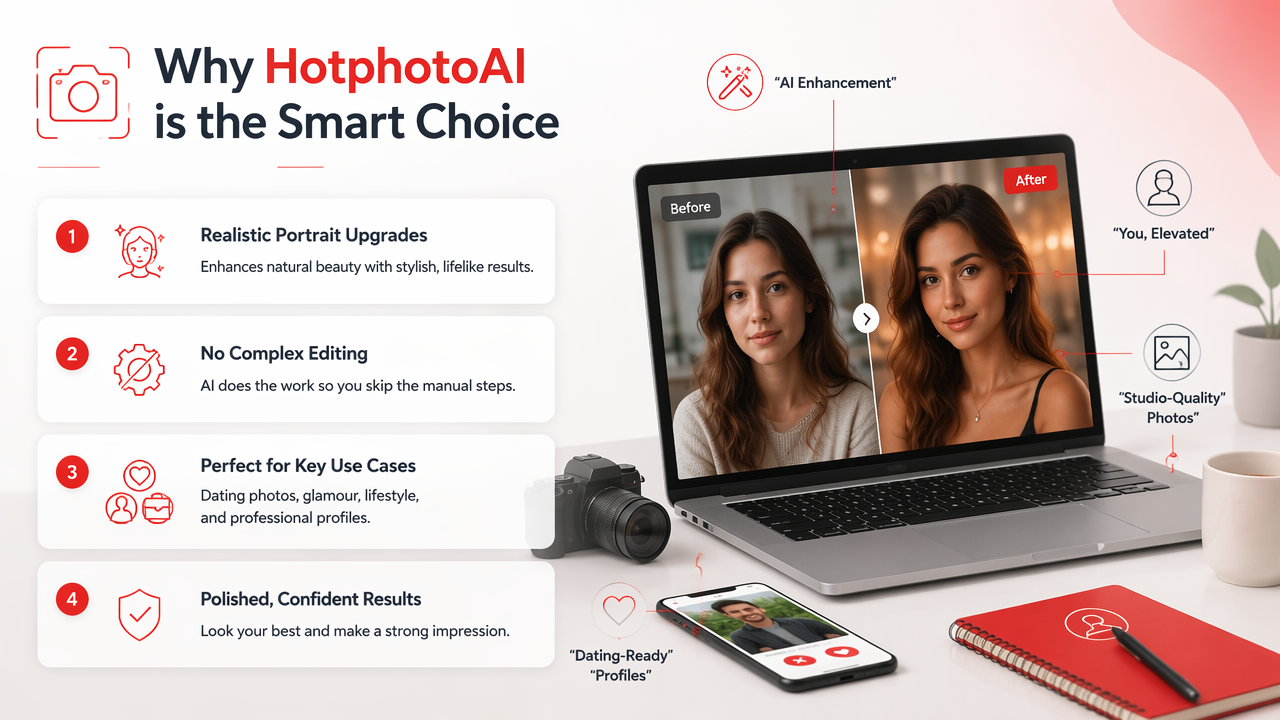 Illustration for How HotphotoAI handles realistic portrait upgrades