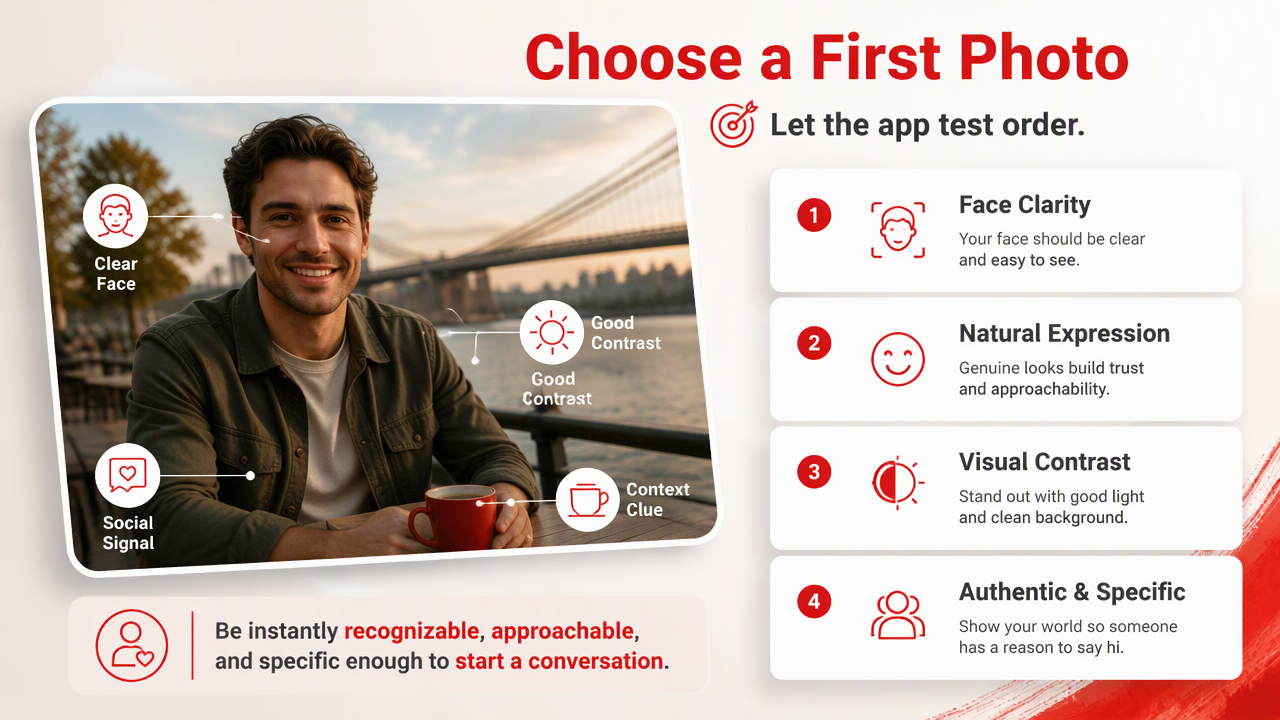 Illustration for How should you choose a first photo before turning it on?