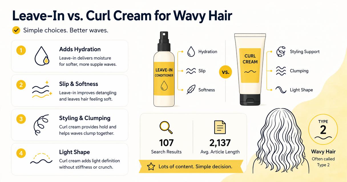 Illustration for Curl cream and leave-in conditioner serve different jobs