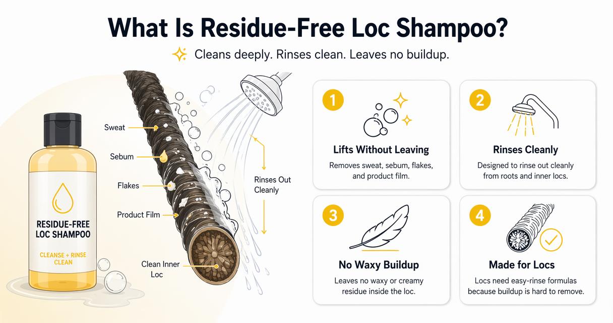 Illustration for What makes a loc shampoo residue-free and scalp-safe?