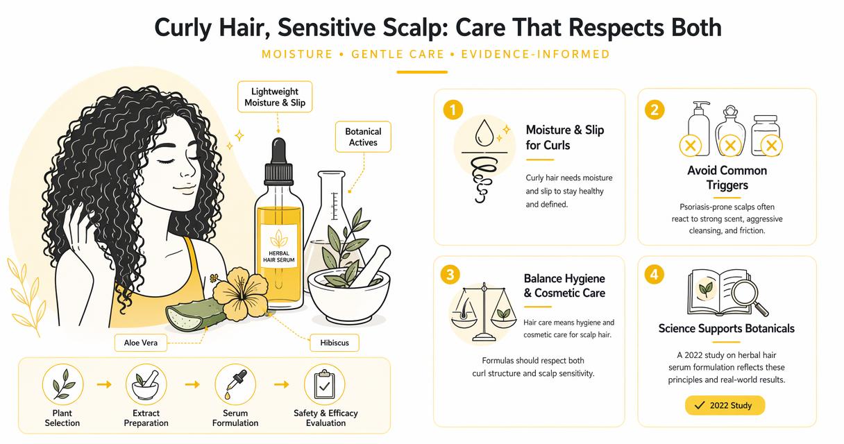Illustration for Why curly textures need gentler psoriasis-aware choices