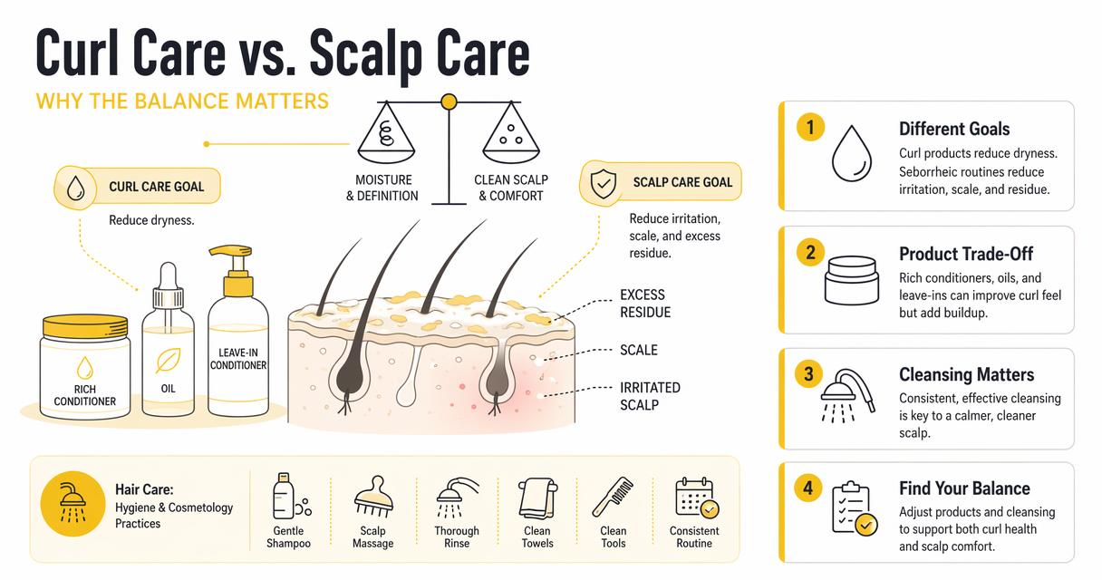 Illustration for Why do curl products and seborrheic dermatitis care conflict?
