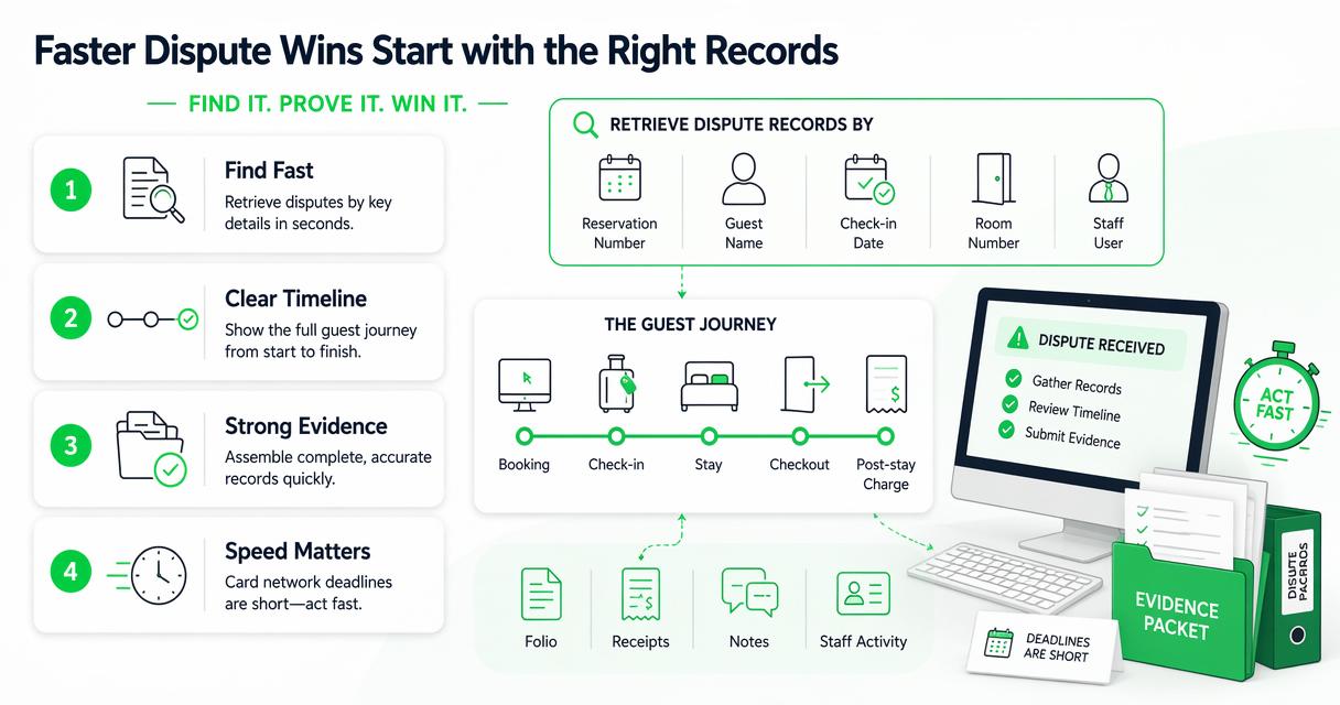 Illustration for How should hotels retrieve records during a dispute?