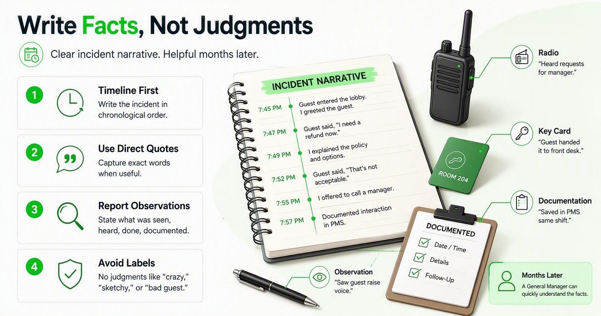 Illustration for How should staff write the incident narrative?