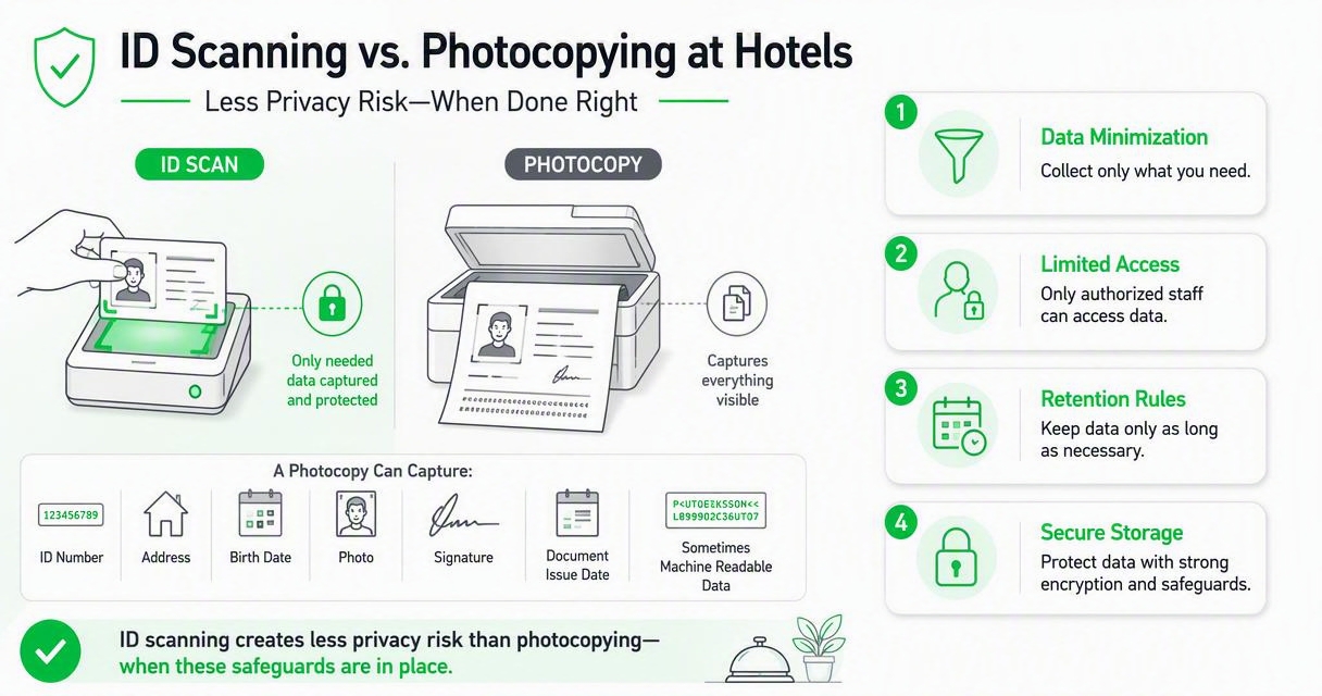Illustration for Which option creates less privacy and legal risk?