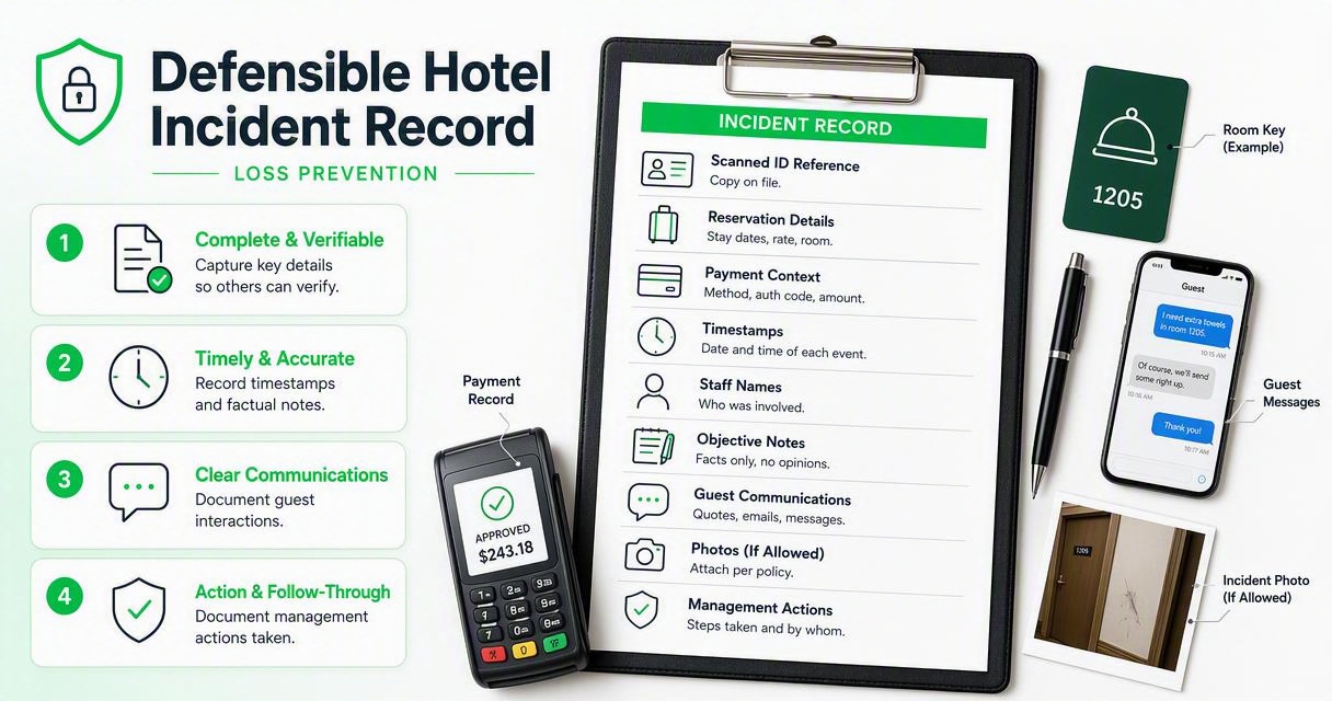 Illustration for What should a defensible hotel incident record include?