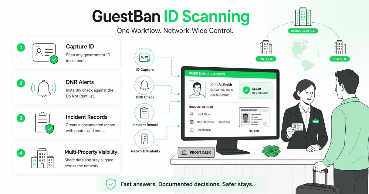 Illustration for How GuestBan ID Scanning supports network-wide controls