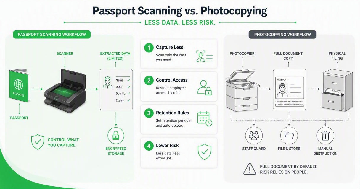 Illustration for Which method creates less privacy and storage risk?