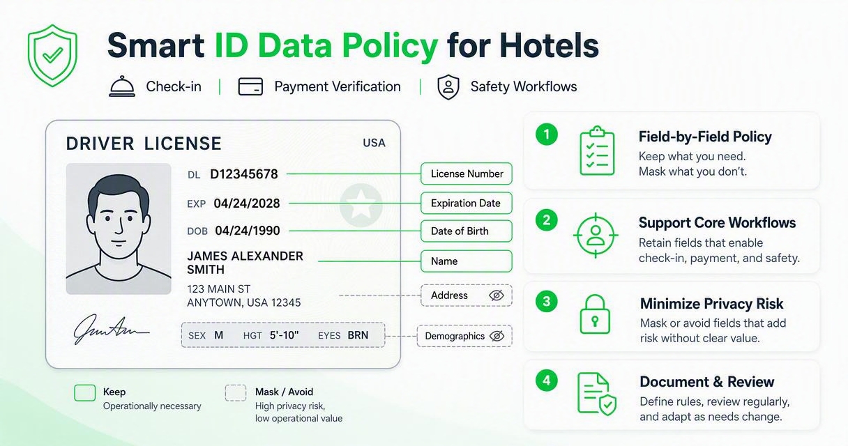 Illustration for Which ID fields should hotels keep, mask, or avoid?