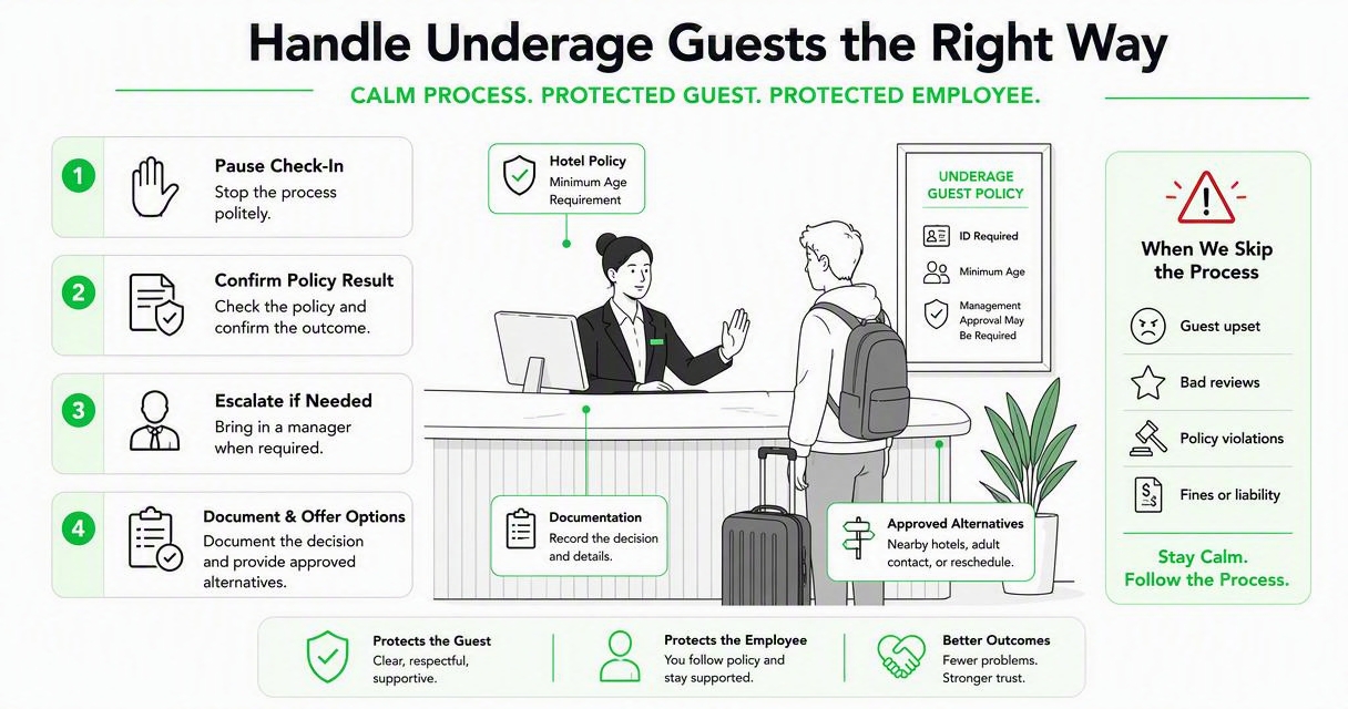 Illustration for How to handle an underage guest at the front desk