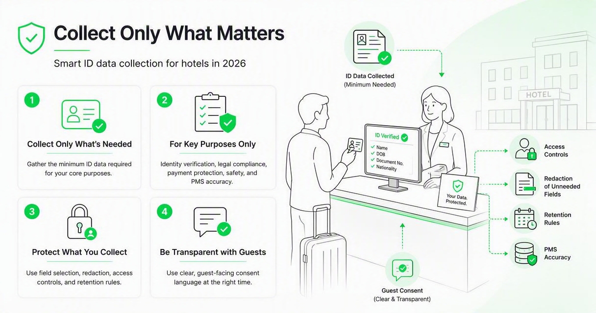 Illustration for How should hotels minimize scanned ID data?