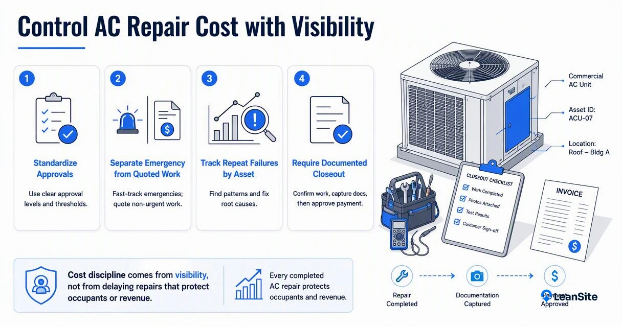 Illustration for How do teams control repair cost and documentation?