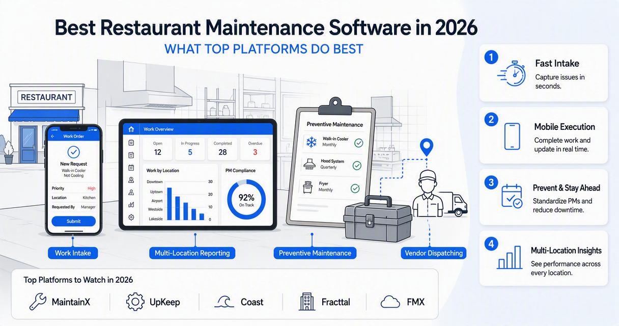 Illustration for Best facilities maintenance software for restaurants in 2026