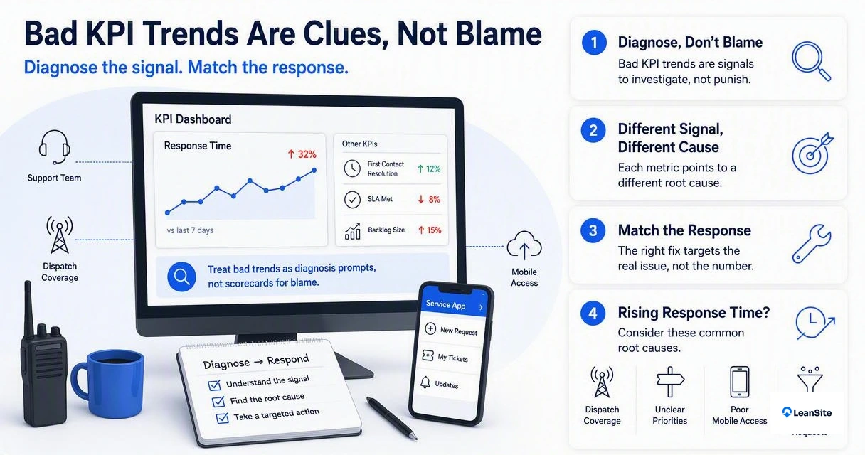 Illustration for What should leaders do when KPIs trend the wrong way?