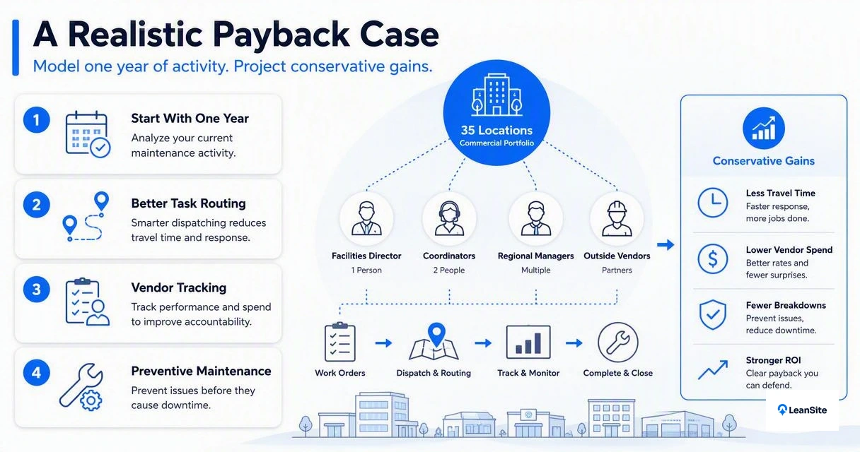 Illustration for What example scenario shows a realistic payback case?