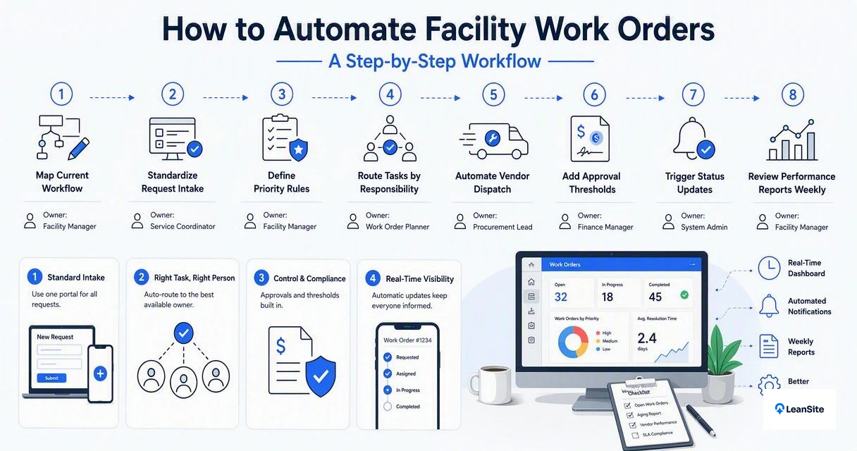 Illustration for How to automate facility work orders step by step