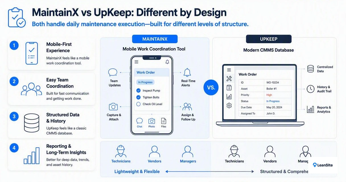 Illustration for How do work orders, PMs, and mobile workflows compare?